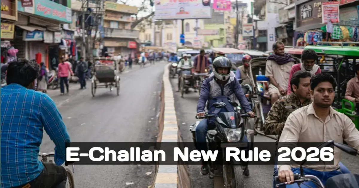 Traffic police issuing e-challan under new 2026 rule allowing 45 days for objection and 75 days for fine payment in India