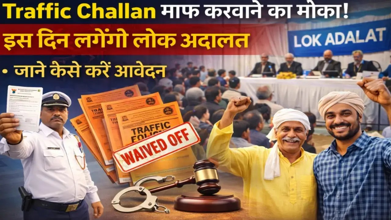 “Traffic police challan settlement opportunity announced through Lok Adalat.”