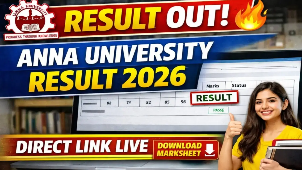 Anna University Result 2026 UG and PG marksheet official download
