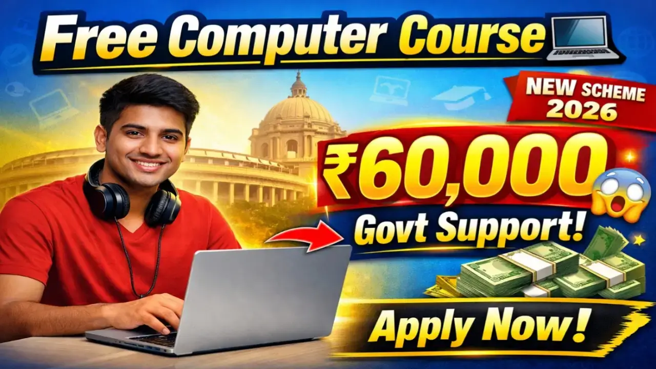 Government Online Computer Training Scheme 2026 where youth receive ₹60000 assistance for digital skills and free computer training in India